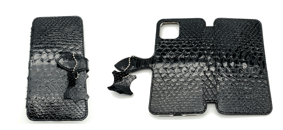 Case (чехол) GG® Для iPhone Xs/11/12 Pro (Black Piton) 2020 натуральная кожа питона
